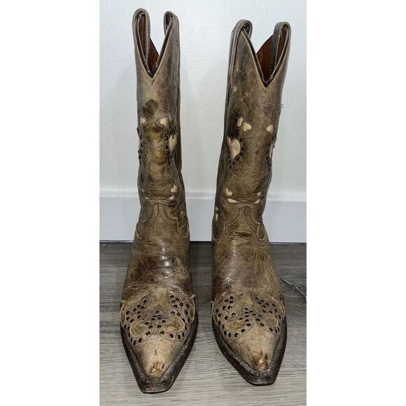 Eight Second Angel Belle Heart Boots Brown Size 7.5 Leather Women's - Picture 2 of 12